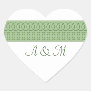 Circle of Love Monogram Heart Stickers