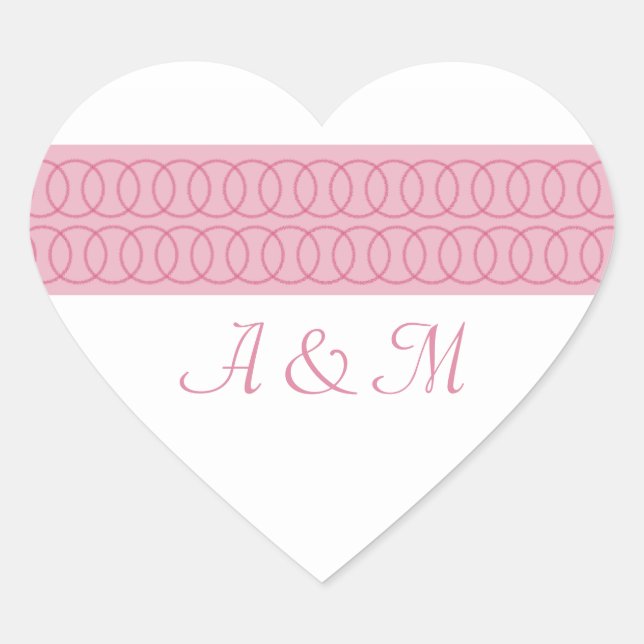 Circle of Love Monogram Heart Stickers (Front)