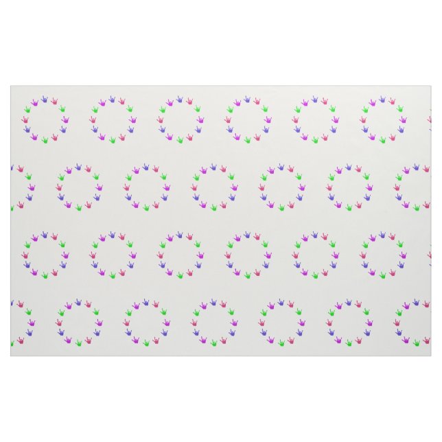 Circle of love, sign language hands custom fabric (Fat Quarter)