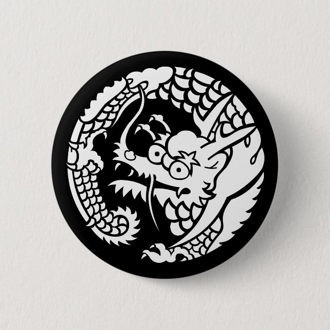 Circle of Nichiren sect dragon 6 Cm Round Badge (Front)