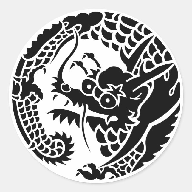 Circle of Nichiren sect dragon Classic Round Sticker (Front)