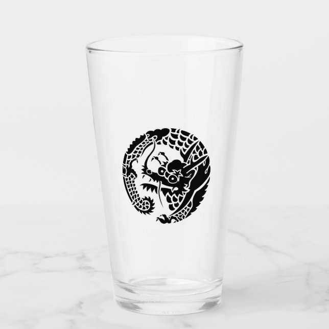 Circle of Nichiren sect dragon Glass (Front)