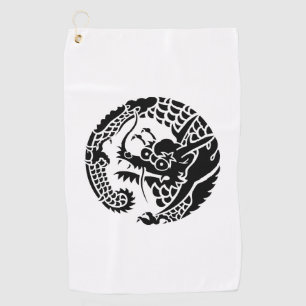 Circle of Nichiren sect dragon Golf Towel