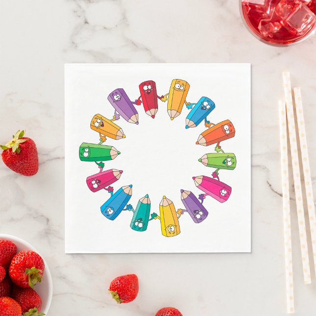 Circle Of Pencils Napkin (Creator Uploaded)