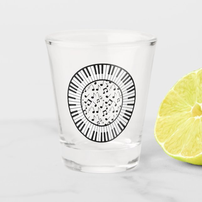 Circle of Piano Keys Design Shot Glass (Front)