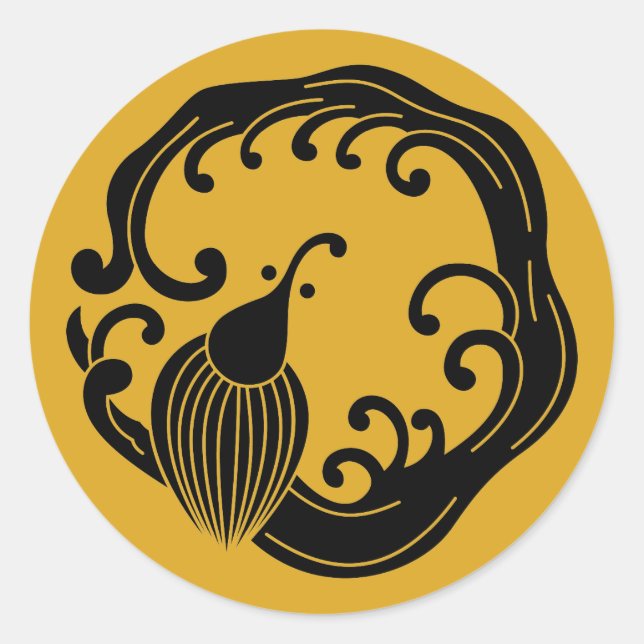 Circle of rainy dragon classic round sticker (Front)
