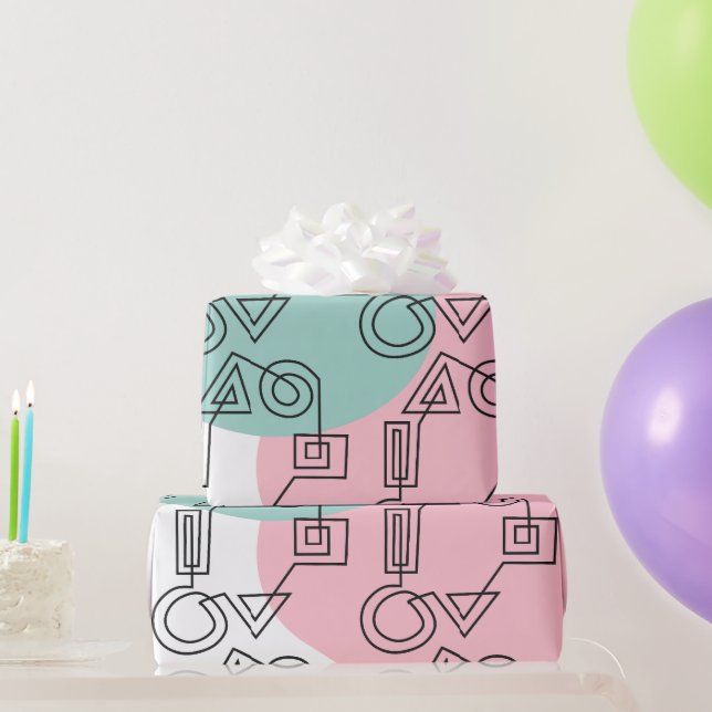 Circle of Shapes  Wrapping Paper (Party Gifts)