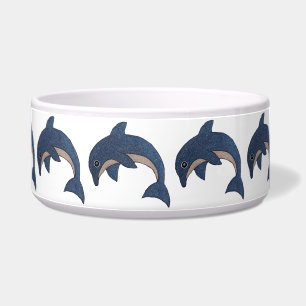 Circle of Sparkle Dark Blue White Dolphins Jumping