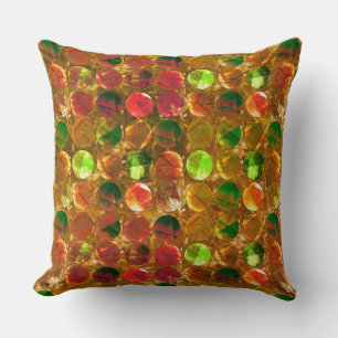 Circle of texture on rough orange cushion