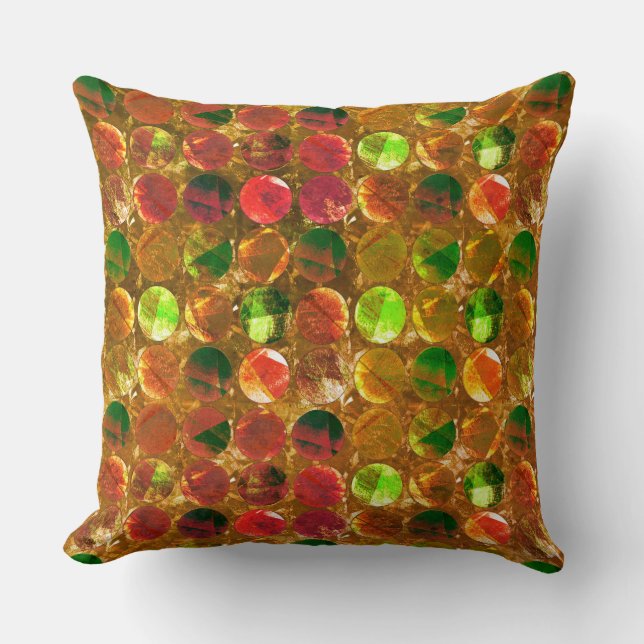 Circle of texture on rough orange cushion (Front)