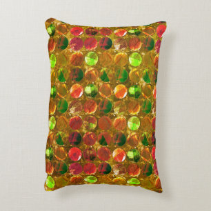 Circle of texture on rough orange decorative cushion