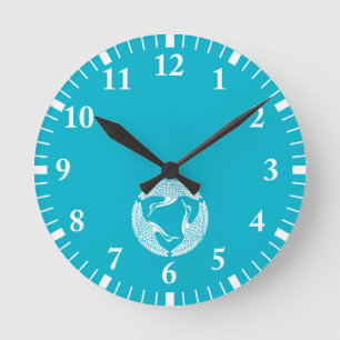 Circle of three cranes round clock