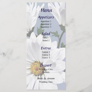 Circle of White Daisies Wedding Menu