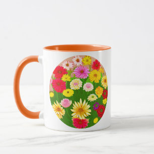 Circle of Wild Flowers, Red and Yellow   Mug