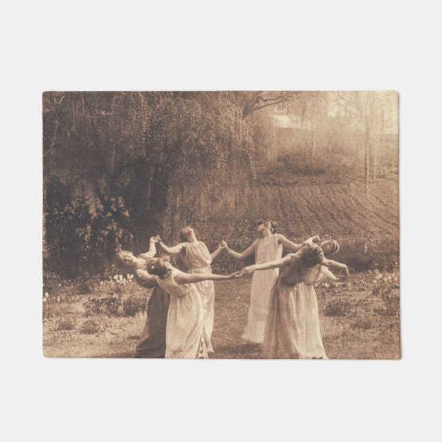 Circle Of Witches Vintage Women Dancing Doormat (Front)