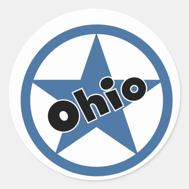 Circle Ohio Classic Round Sticker (Front)