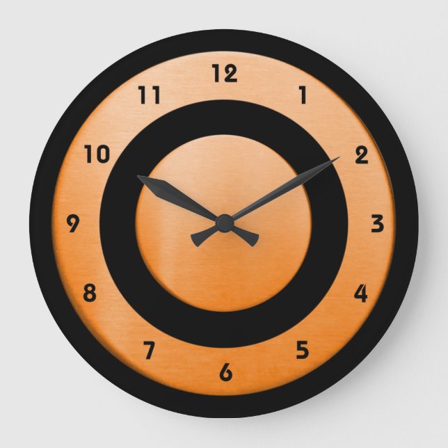 Circle-orange-black -  Wall Clock (Front)