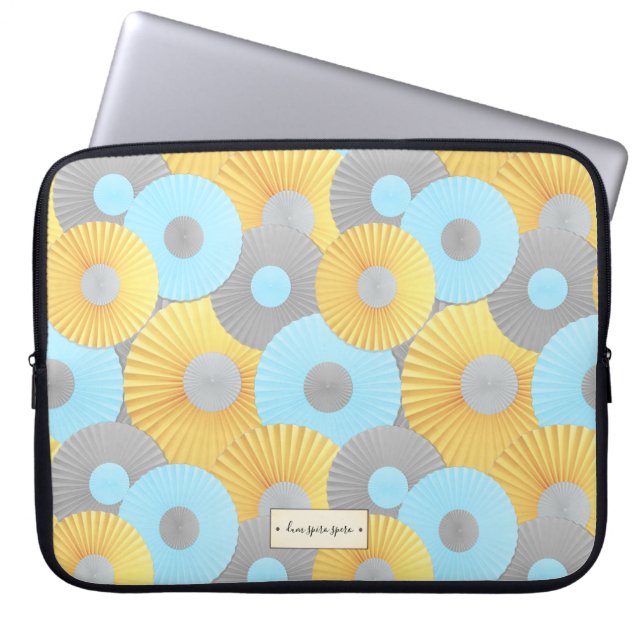 Circle Origami Pastel Pattern Laptop Sleeve (Front)