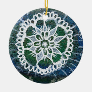 Circle Ornament  Blue Mandala Edelweiss