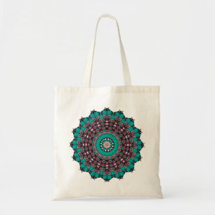 Circle ornamental abstract mandala decoration prin tote bag