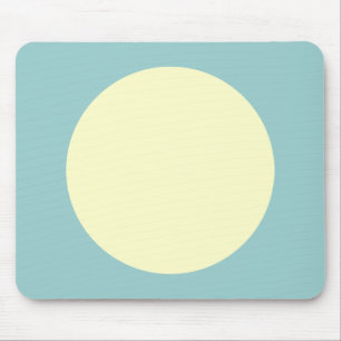 Circle - Pale Yellow and Lt Blue Green Mouse Pad