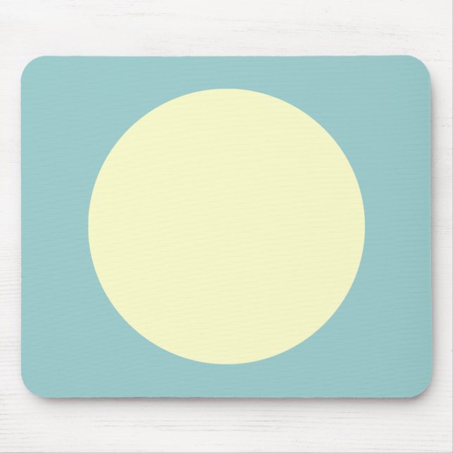 Circle - Pale Yellow and Lt Blue Green Mouse Pad (Front)