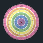 Circle Pastel Rainbow Stripes Dartboard<br><div class="desc">Simple trendy minimalist design of pastel rainbow stripes pattern. Perfect modern gift or anyone,  LGBTQ friendly gift and memorabilia.</div>