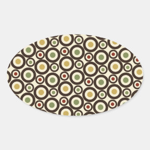 Circle Pattern Background Oval Sticker