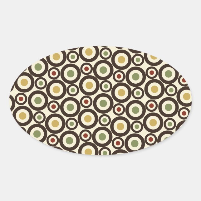 Circle Pattern Background Oval Sticker (Front)
