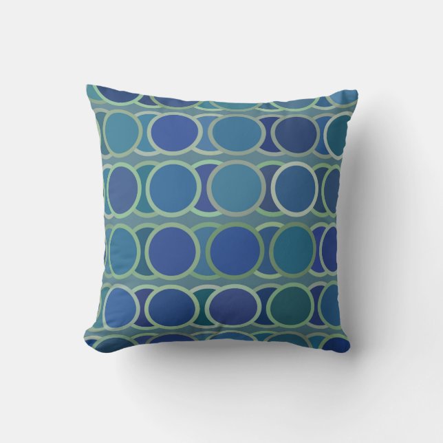 Circle Pattern Blue Cushion (Front)