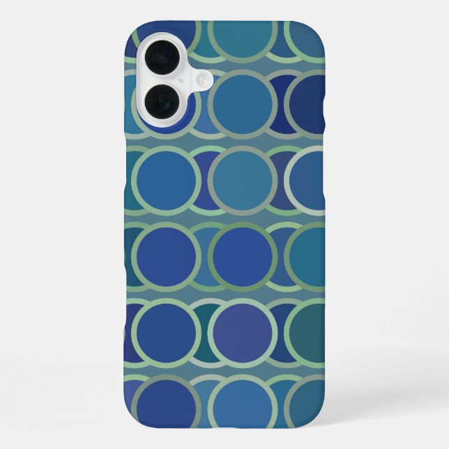 Circle Pattern Blue iPhone Case (Back)