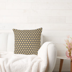 Circle pattern. Honey comb colours. Cushion