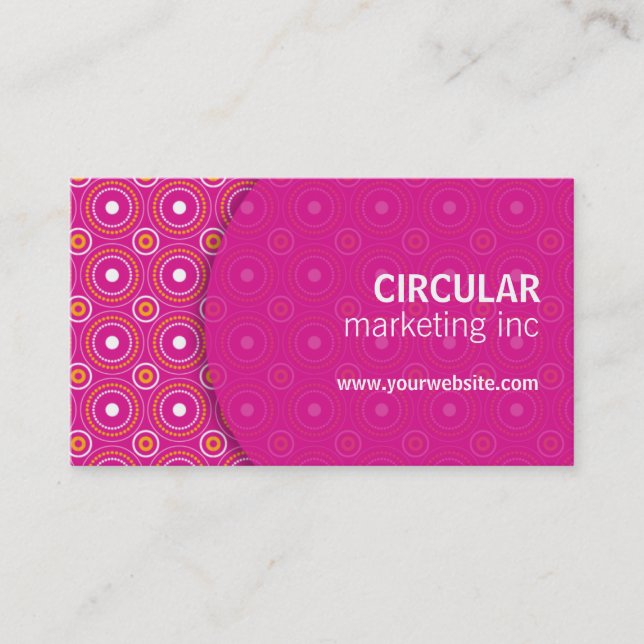 Circle Pattern Underlay Business Card (Front)