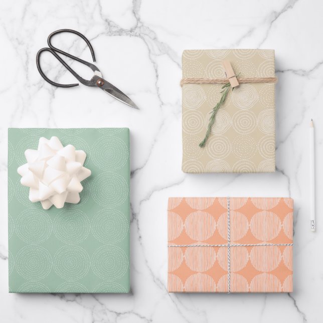 Circle Pattern Wrapping Paper Sheets  (Front)