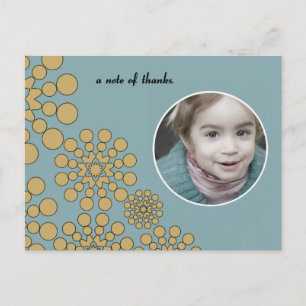 circle patterned thank you postcard