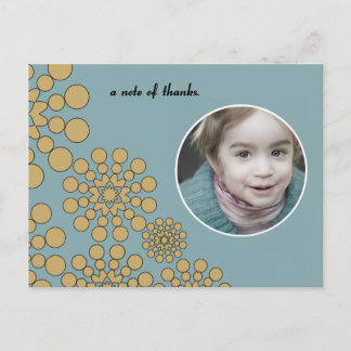 circle patterned thank you postcard