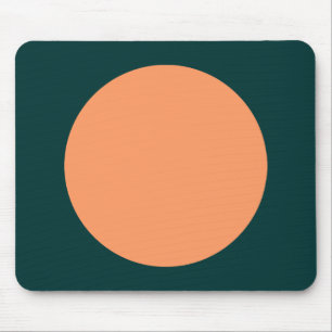 Circle - Peach with Dk Green Mouse Pad