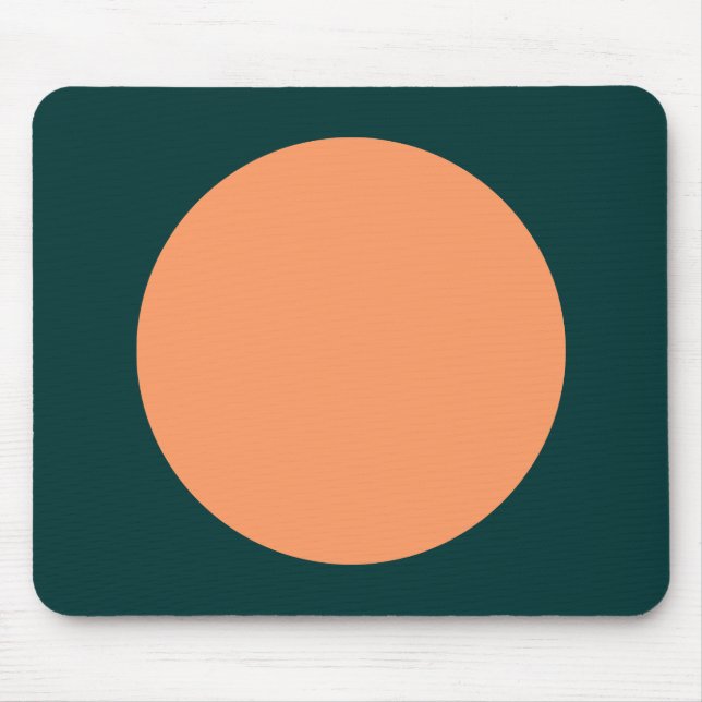 Circle - Peach with Dk Green Mouse Pad (Front)