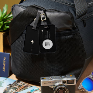 Circle Photo Black Luggage Tag