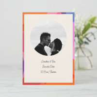 Circle Photo Colourful Border Modern Couple