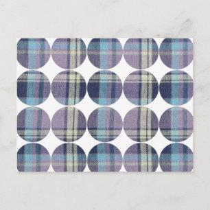 Circle Photo Postcard Plaid