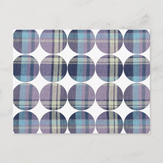Circle Photo Postcard Plaid (Front)