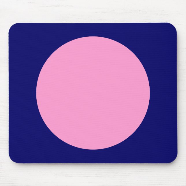 Circle - Pink and Deep Navy Mouse Pad (Front)