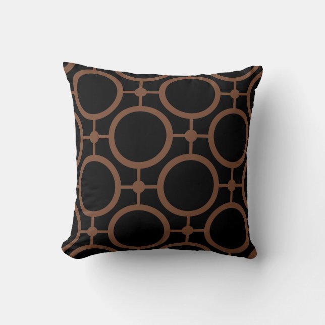 Circle Polka Dot Stripe Geometric Pattern Nutshell Cushion (Front)