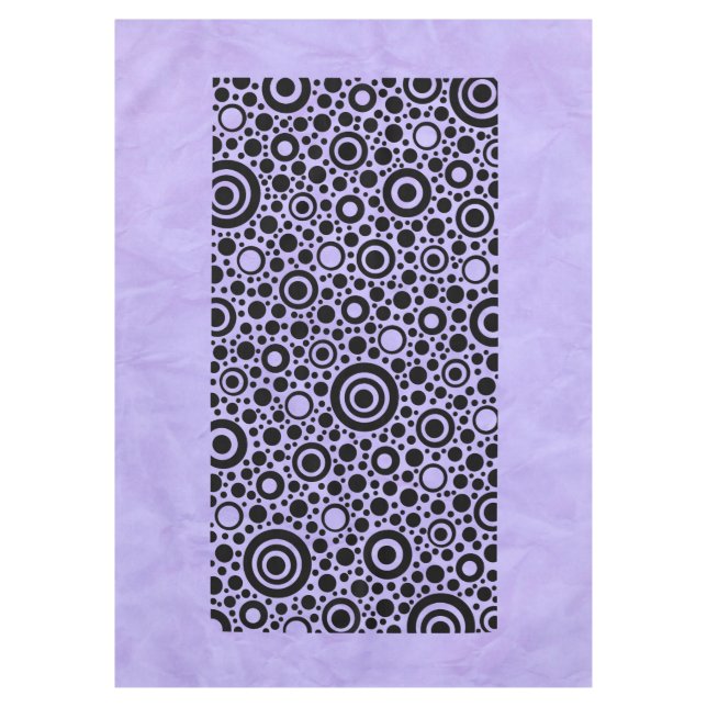 Circle Polka Dots black + your background colour Tablecloth (Front)