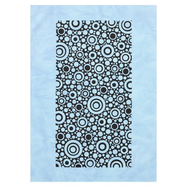 Circle Polka Dots black + your background colour Tablecloth (Front)