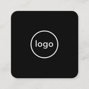 Circle professional black add your custom logo square business card
