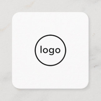 Circle professional white add your custom logo square business card