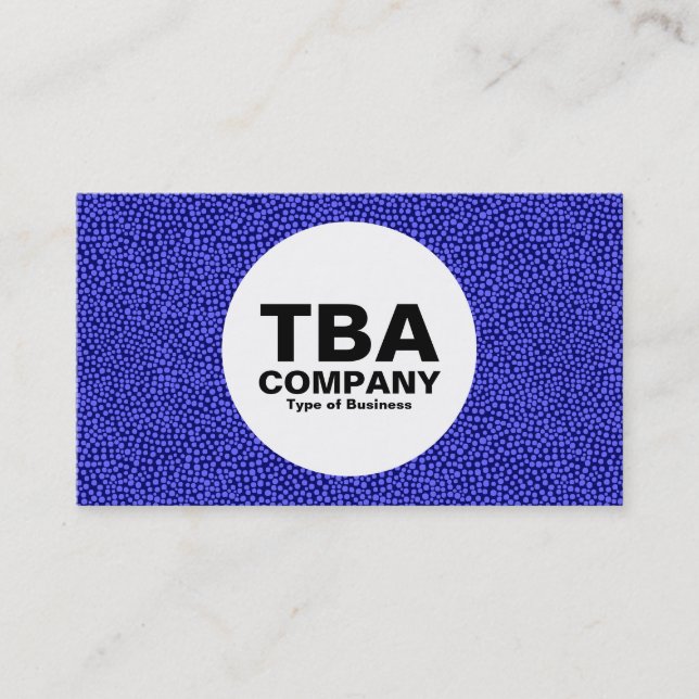 Circle - Random Spots - Electric Blue on Deep Navy Business Card (Front)
