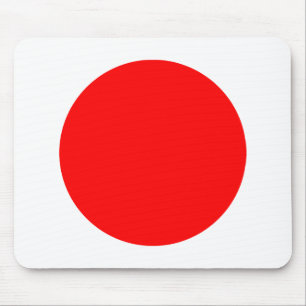 Circle - Red and White Mouse Pad